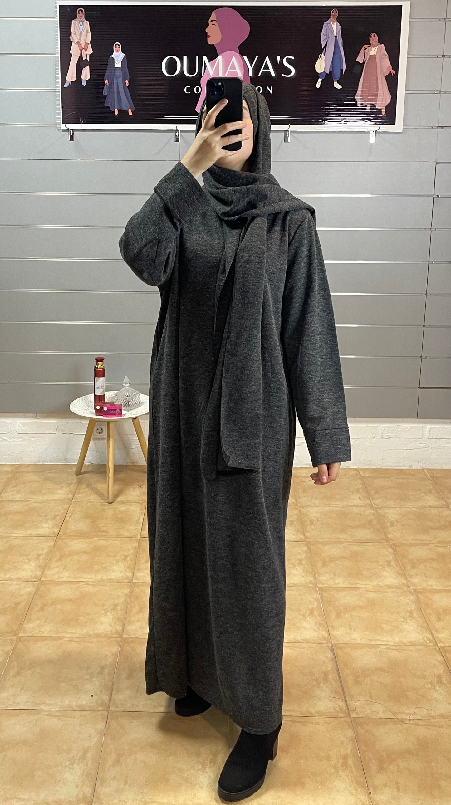 Abaya con velo Invierno